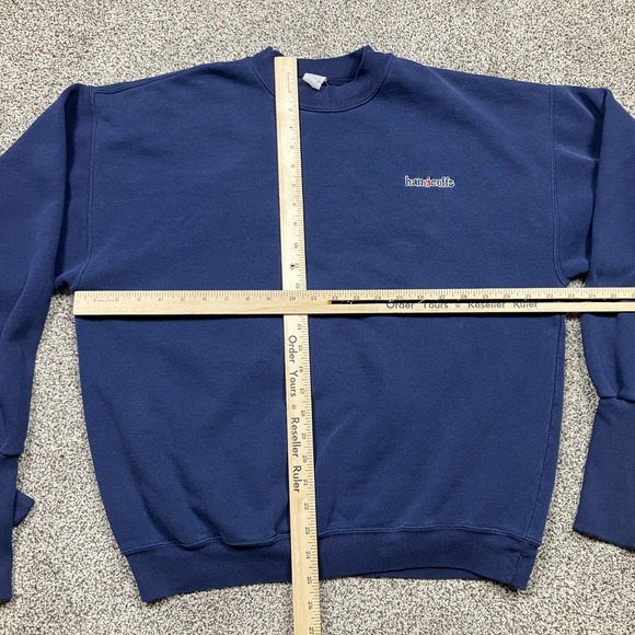 Vintage Handcuffs Sweatshirt Mens Large Blue Crewneck Pullover Sweater 90s - Picture 4 of 9